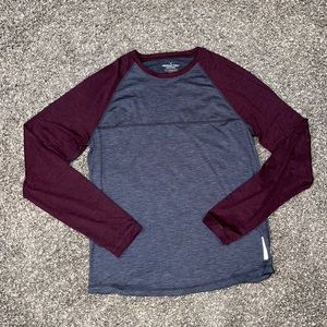 Maroon and Grey American Eagle Long Sleeve